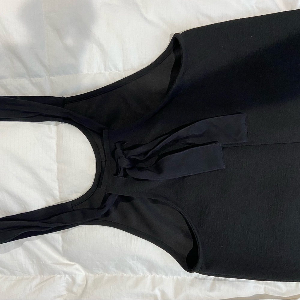 Madewell Texture & Thread Black Wide Leg Tie Back Jumpsuit - Picture 3 of 7